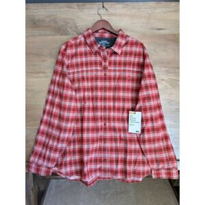 REI Co-op Wallace Lake Flannel Shirt Womens 2XL Red Plaid Collared Button-Up NWT